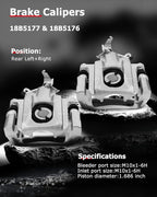 cciyu Rear Left & Right Brake Calipers Assembly w/Bracket 18B5177 18B5176 2009 2010 2011 2012 For Dodge For Journey