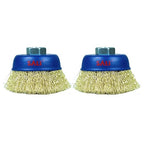 SALI 2 Pack Wire Cup Brush, 3 Inch Coarse Crimped Cup Brush for Grinders, with 5/8-11 Inch Arbor for Heavy Cleaning Rust, Stripping and Abrasive, for Angle Grinder