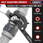 Pipe Wrench Set, 10” and 15” Self Adjusting Wrench 2-Piece Plumbing Tools - Pipe Vise Wrench Basin Wrench for 0.55“-2.48”/14-60mm Standard Nuts, Irregular Nuts, Pipes Use