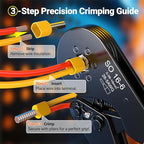 Preciva Ferrule Crimping Tool Kit, Self-Adjustable Ratchet Crimper for AWG 28-5 Ferrules - Includes 1275PCS Hexagonal Double & Single Wire Connectors