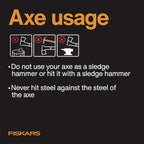 Fiskars X11 Splitting Axe Hatchet, 17" Tree Branch Cutter and Wood Axe for Small Logs with Shock-Absorbing Handle