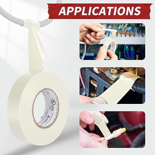 Avery Dennison Electrical Tape, 10 Rolls Professional Grade PVC Electric Tape, UL/CSA Listed ¾ in x 66 ft Insulating Vinyl Tape for Electrical, Repairs, Automotive and Equipment, Pro-36C, White