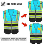 BeautyWill Custom Logo 10/20 Pack Safety Vest Class2 High Visibility Vest with Pockets Breathable Construction Vest Bulk