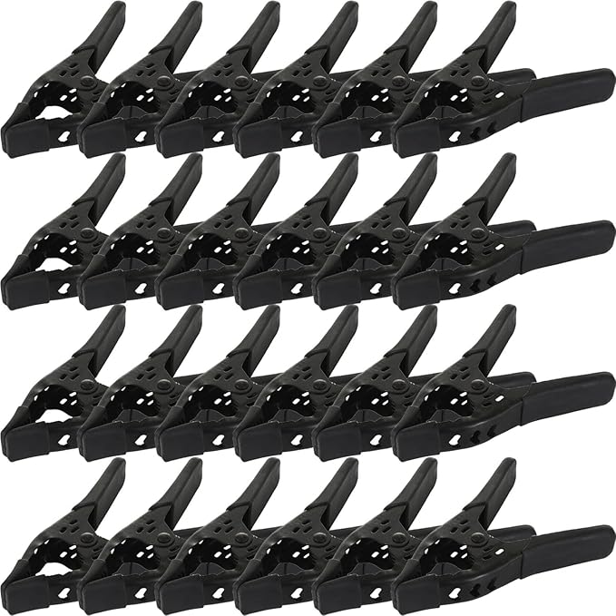 Lot of 24-6" inch Spring Clamp Large Super Heavy Duty Spring Metal All Black - 2.5 inch Jaw opening