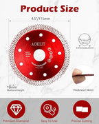 4.5" Diamond Blade for Angle Grinder, 2pcs Tile Cutting Blade for Angle Grinder Tile, Super Thin Tile Saw Blades for Cutting Porcelain Ceramic Tile Granite Marbles