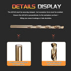 Drill Bit, #3 Cutting Diameter, 4341 HSS Gold Finish 135° Cutting Angle Number Jobber Bits - (Applications: for Drilling Soft Metal Plastic Wood), 10-Pieces