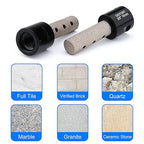 Diamond Coated Finger Bit, 3/5" Tile Milling Bit to Enlarge Polish Shape Holes Edges in Porcelain Ceramic Marble Granite Tile Countertop, with 5/8-11 Thread to 3/8" Hex Shank Adapter, Diameter 15mm