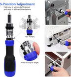 SHARDEN Ratchet Screwdriver 13-in-1 Multi Screwdriver Tool All in One Ratcheting Screwdriver Set with Phillips, Flat Head, Torx, Hex, Square, 180 Degree Pivoting Adjustable Angle Screw Driversets Set