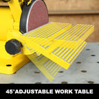 4.3A Belt Sander, 4 x 36 in. Belt & 6 in. Disc Sander, Double Dust Exhaust Port, Steel Base, 2Pcs Sandpapers Included