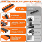 VARSK Contour Gauge Tool with Lock 5+10 Inch - Measuring Scribe Profile Tool, Birthday Gifts for Men Dad Him, Cool Gadgets Tools for Men DIY Handyman, Woodworking Tools for Measuring Flooring