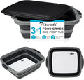 Tiawudi Large Collapsible BBQ Prep Tub with Lid(4.22 Gal/16L), Foldable Camping Sink with Colander, Cutting Board, Dish Basin for Kitchen, Bowl, Vegetable and Fruit, Storage Basket for Picnic