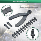 LainKeen 15Pc Universal Camshaft Pulley Holder Tools Kit,Variable Pin Spanner Wrench Kit Adjustable Fan Clutch Pully Holder Wrench with Pins