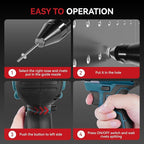 Cordless Rivet Gun with 2PCS Batteries and 1.2A Fast Charger, Brushless Electric Rivet Gun, 0.78" Stroke Length, Rivet Gun Kit for 1/8", 5/32", 3/16" Stainless & Aluminum Rivets