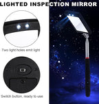 6 Pcs Telescoping Inspection Mirror,Retractable Round Mechanical Mirror Tool,Under Vehicle Square Inspection Mirror,Car Visual Reflector,Retractable Detection Mirror Repair Tool