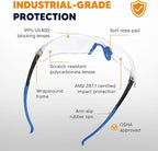 Clear Safety Glasses 24 Pack, Protective Eyewear UV Protection ANSI Z87.1, Safety Goggles Scratch & Impact Resistant, Eye Protection with Nose Pads for Men & Women Construction, Shooting, Lab Work