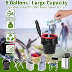 Portable Toilet Bags Poo Gel Set, 8 Gallon Camping Toilet Bags with Portable Toilet Absorbent Gel, Compostable Portable Potty Bags for Camping Outdoor Hiking