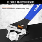 HORUSDY 3 Piece Adjustable Wrench Set, Wide Jaw Black Oxide Wrench, Metric & SAE Scales, Cr-V Steel, for Home, Garage, Workshop