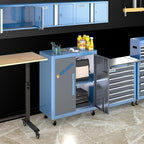 Upgraded Double Door Tool Chest with Locking System,Rolling Tool Chest with 360° Swivel Casters and Foot Pads,Large Tool Cabinet with Movable Partition for Different Needs,Large Assembly Box
