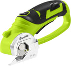 4v Cordless Electric Scissors, Electric Box Cutter With LED Light and Safety Lock, Cardboard Cutter, Rotary Cutter for Cardboard Leather Carpet Plastic Green