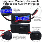 60V 200A Watt Meter Power - High Precision Power Monitor Power Consumption Meter Battery Analyzer Tester with Digital LCD Screen for RC Solar Wind Power Ebike(12000W) (60V200A)