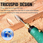 Wood Carving Tools, 5 PCS HSS Engraving Drill Bit Set Wood Crafts Grinding Woodworking Tool 1/8” Shank Universal Fitment for Rotary Tools