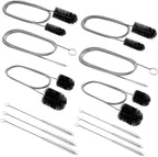 12pcs Flexible Drain Brush 78 Inch Pipe Cleaning Brush 63 Inch Drain Cleaner Brush 59 Inch Hose Brush and 3 Pcs 9 Inch Straw Cleaner Brush for Straws Kitchen Sink Plumbing Shower Drain Tube (Black)