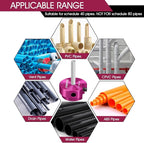 8Pcs PVC Pipe Reamer Kit,PVC Fitting Saver with 1/2",3/4",1",1-1/4",1-1/2",2",3",4" Reamers,PVCs Socket Saver Plumbing Plastic Pipe Reamer Tool Kit for Sch.40 CPVC ABS Hub,Fit Standard 1/2" Drills