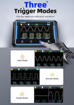 【FNRSI 2C53P Plus Upgraded with Carrying CASE】 3in1 Oscilloscope/Multimeter/DDS Signal Generator Tablet Touch Screen Portable Digital Automotive Oscilloscope 2 Channel 50MHz Bandwidth 250Ms/S Counts