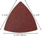 XXGO 3-1/8" 80mm 60 Pcs 60 Grits Triangular Hook & Loop Abrasive Multi Tool Sandpaper for Wood Sanding Fit 3-1/8 Inch Oscillating Multi Tool Sanding Pads XG802060