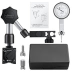Neoteck Dial Test Indicator with Magnetic Base Stand and Storage Case, 0-0.03"/0.0005" Test Indicator Set with 2 Steel Dovetail Clamps 3/8'' and 5/32'' for Machine Set-Up, Narrow Area Measurement