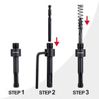 SDS-Plus Hole Saw Mandrel, Include 2Pcs Hole Saw Arbors with 3Pcs 1/4 Inch HSS(M2) Central Drill/2PCS Hex wrench/2Pcs Spring