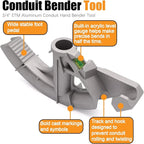 Conduit Hand Bender Tool for 1inch EMT and 3/4 inch Rigid Pipes.8 Degree Inside Radius.(Aluminum)