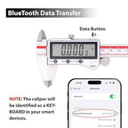 VINCA IP67 Grade Bluetooth Digital Caliper, DIPA-0605B 0-6 Inch/150mm, Inch/Millimeter/Fraction Conversion, Stainless Steel, Large LCD Screen