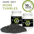 Polly Plastics Rock Tumbler Media Grit Refill, Medium 180/220 Silicon Carbide Grit, Stage 2 for Tumbling Stones (2 Pack) (2 lb.)
