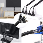 CrocSee 10ft - 1.25 inch Braided Cable Management Sleeve Cord Protector - Self-Wrapping Split Wire Loom for TV/Computer/Home Theater/Engine Bay - Black