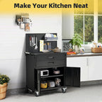 52'' Work Bench for Garage with Pegboard Drawers and Cabinets Heavy Duty Metal Frame Tool Bench for Shop Kitchen Cabinets Organizer Work Table with Wheels