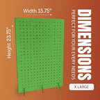 Torched Pegboard Display Stand for Jewelry, Craft Shows, Selling, Vendor Events, Tools, Peg Board Accessories Rack Organizer, XXL 15.75" L x 4.3" W x 23.75" H, GREEN