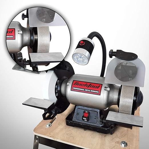 BUCKTOOL 320 Grit 8 Inch CBN Grinding Wheel, 1.5" Wide, 5/8" Arbor Cubic Boron Nitride Sharpening Wheel for Sharpening Wood-Turning Tools, Chisels, Hardcore and More,