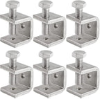 Mini C Clamps Stainless Steel 0.83 Inch for Working, Heavy Duty Small U Clamps for Metal Mounting, Universal Desk Clamp with Stable Wide Jaw Opening/I-Beam Design (6pcs)