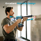 SEESII Cordless Caulking Gun, 21V Battery Powered Caulk Gun, Electric Caulking Gun w/2 x 2.0Ah Batteries, 9Pcs Caulk Remover Tool, LED Light, Auto Retract, Adhesive Gun Kit for Filling, Sealing
