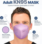BNX KN95 Face Masks Made in USA (Adult Large, Adult Medium, Kids Small) (Earloop) (Model: E95/E95M/E95S)
