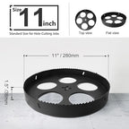 11 Inch Hole Saw with 1/2" Triangle Shank Quick Change Arbor, JTemgle Bi-Metal Hole Saw Heavy Duty Hole Cutting Tool for Cornhole Boards, Recessed Lights, Wood, Plastic, Drywall & Soft Metal