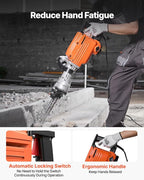 VEVOR Demolition Jack Hammer, MAX 2200W Electric Jackhammer Heavy Duty, 1350 BPM Concrete Breaker 6pcs Chisels Bit Chipping with Case