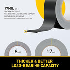 Lichamp 6 Rolls Heavy Duty Thicker Black Duct Tapes, 17 mil No Residue Duct Tape for Packaging Taping Sealing Repairing Tying, Wide Tape for DIY or Commercial Use, 2 Inches x 25 Yards, B206BK