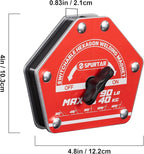 Spurtar Switchable Welding Magnets 90lbs 2PCS On/Off Magnet and Clamps, Heavy Duty Hexagon Welding Holder Tools and Accessories, Holder 30°, 45°, 60°, 75°, 90°, 105°, 120°, 135°, 150°