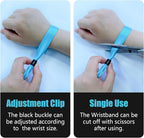 100 Pcs Cloth Wristband - Lightweight Disposable Wristbands for Concerts and Parties (Water Blue)