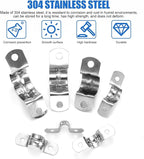 90 Pcs Two Hole Strap U Clamp,Pipe Strap U Bracket Clamp, Stainless Steel Rigid Pipe Strap U Bracket Tube Strap Clamp Kit for Pipe Tube Fixing Mounting - 5/16" 3/8" 9/16" 1/2" 5/8" 3/4" 1"