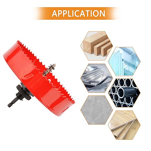 Hole Saw Heavy Duty bit Hex Shank,Hole Saw HSS with Arbor Bi-Metal & Heavy Duty Hole Saw Cutter for Wood Corn Hole Boards Plastic Drywall (φ95)