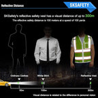 SKSAFETY 10 Pockets Safety Vest, Class 2 High Visibility Security with Zipper, Hi Vis Vest with Reflective Strips, ANSI/ISEA Standard, Construction Work Vest for Men ＆ Women （Lime, 4XL）