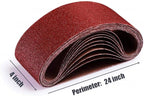 4 x 24 Inch Sanding Belt, 80 Grit Aluminum Oxide Belt Sander Belts 4x24,12 Pack (4x24in,80 Grit)